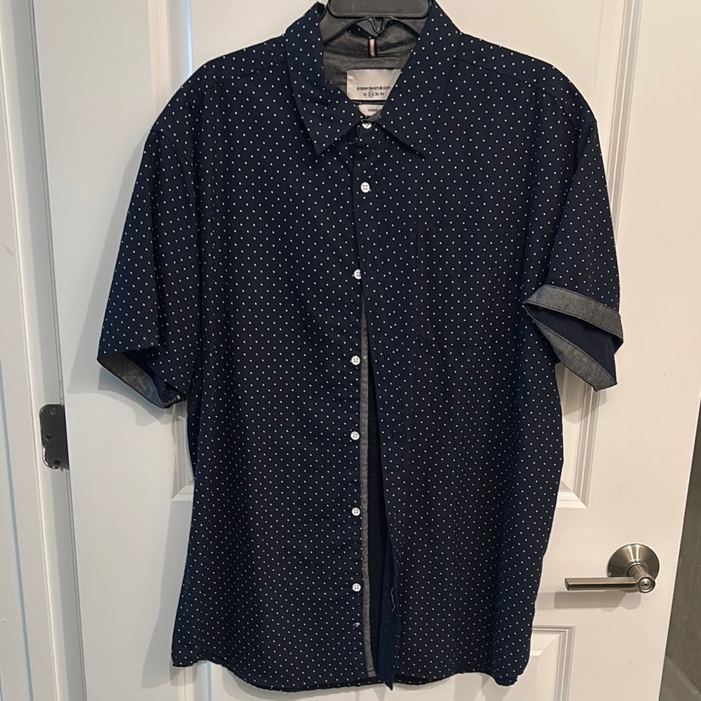 Paper Denim & Cloth Blue White Dot Casual Shirt